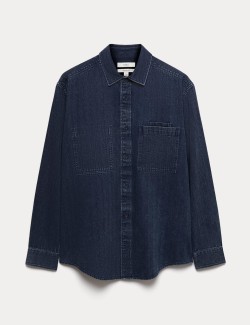 Regular Fit Pure Cotton Denim Stripe Shirt