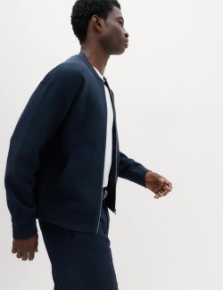 Air Yarn Knitted Bomber Jacket