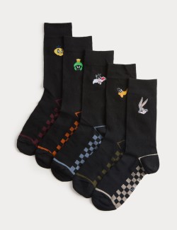 Ponožky s motivem Cool & Fresh™ Looney Tunes™, s vysokým podílem bavlny, 5 párů v balení
