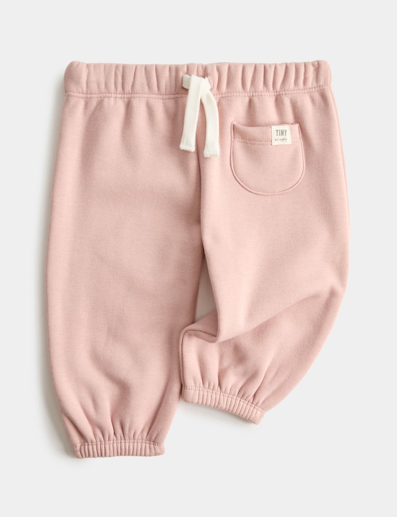 Cotton Blend Fleece Lined Joggers (0-3 Yrs)