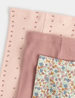 3 Pack Cotton Rich Jersey Floral Leggings (0-5 Yrs)