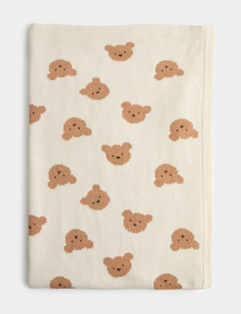 Pure Cotton AOP Bear Shawl