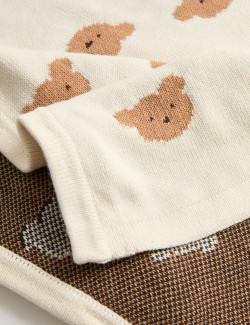 Pure Cotton AOP Bear Shawl