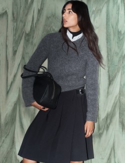 Wool Blend V-Neck Jumper with Mohair