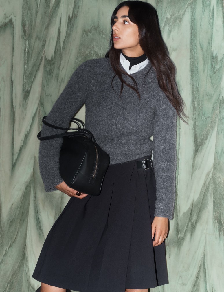 Wool Blend V-Neck Jumper with Mohair