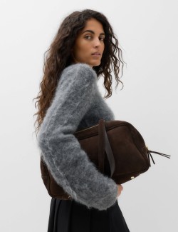 Wool Blend V-Neck Jumper with Mohair
