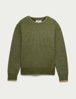 Cloud-Yarn Crew Neck Whipstitch Jumper