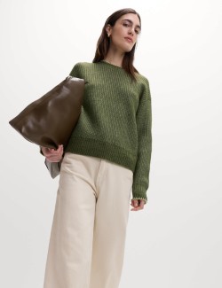 Cloud-Yarn Crew Neck Whipstitch Jumper