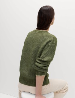 Cloud-Yarn Crew Neck Whipstitch Jumper