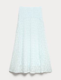 Cotton Rich Lace Midi A-Line Skirt