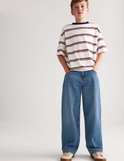 Volné džíny střihu baggy z čisté bavlny (6–16 let)
