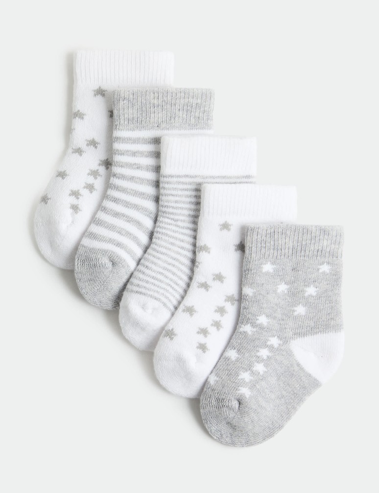 5 Pack Cotton Rich Star Terry Socks