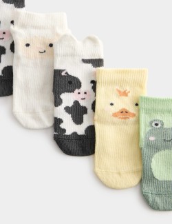 5 Pack Cotton Rich Animal Socks