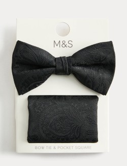 Paisley Bow Tie and Hank Set