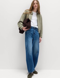Mid Rise Barrel Jeans