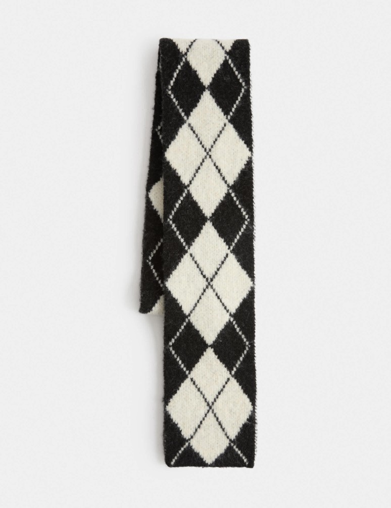 Argyle Skinny Scarf with Woll