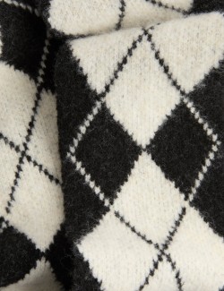 Argyle Skinny Scarf with Woll
