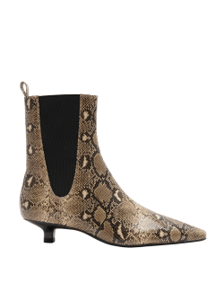 Chelsea Snake Print Kitten Heel Boots
