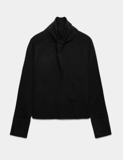 Air-Yarn Tie High Neck Jumper