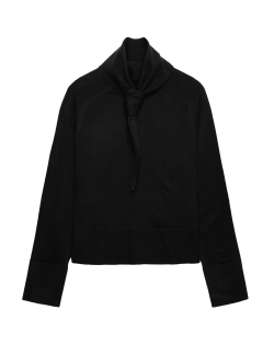 Air-Yarn Tie High Neck Jumper