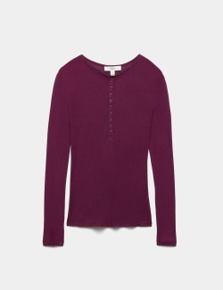 Lyocell Rich Henley Top with Wool