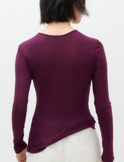 Lyocell Rich Henley Top with Wool