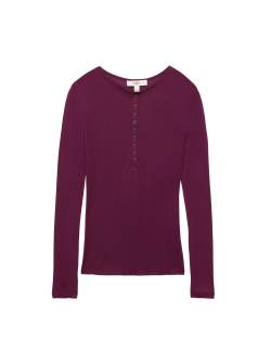 Lyocell Rich Henley Top with Wool