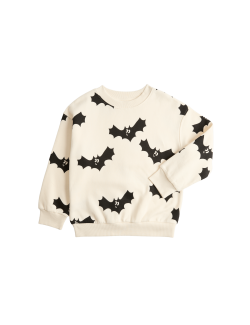 Mikina s grafikou halloweenského netopýra, s vysokým podílem bavlny (2–8 let)