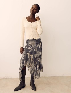 Pure Cotton Shirred Scoop Neck Top