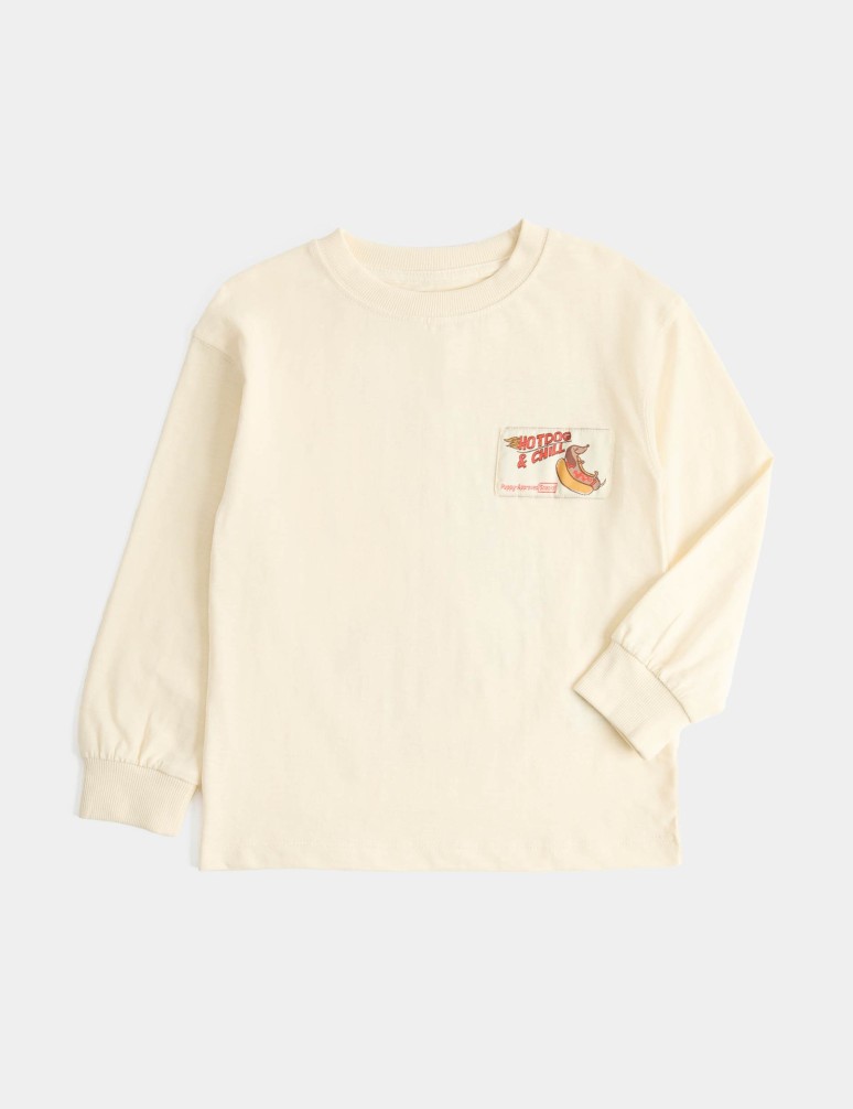 Pure Cotton Sausage Dog Graphic Top (2-8 Yrs)