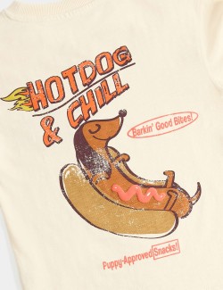 Pure Cotton Sausage Dog Graphic Top (2-8 Yrs)