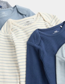 5 Pack Striped Long Sleeve Bodysuits (7lbs-3 Yrs)