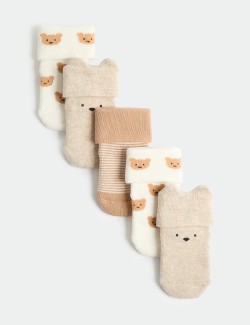 Balení 5 párů dětských ponožek s motivem Spencer Bear™ s vysokým podílem bavlny