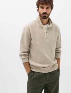 Pure Cotton Funnel Neck Overshirt