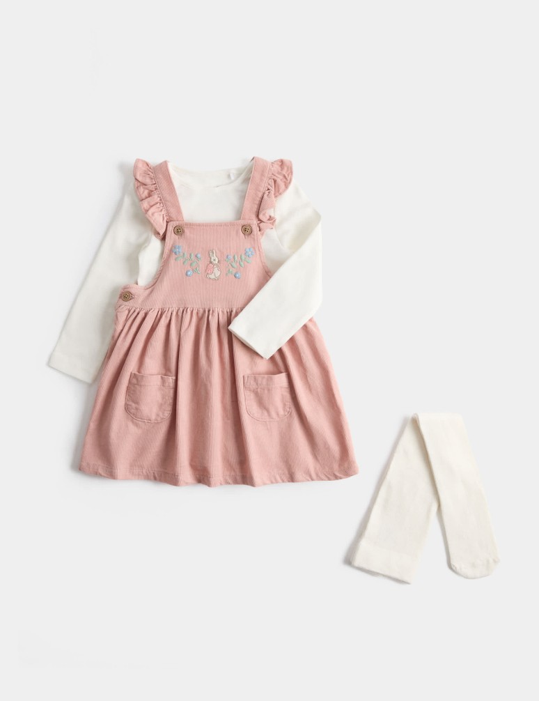 2 Pack Cotton Rich Dresses with Tights (0-3 Yrs)