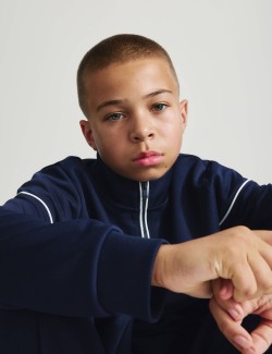 Mikina se stojáčkem a krátkým zipem (6-16 let)