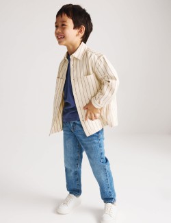 Pure Cotton Striped Overshirt (2-8 Yrs)