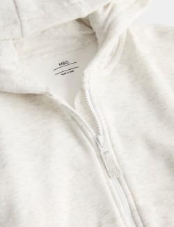 Cotton Blend Plain Zip Hoodie (0-3 Yrs)