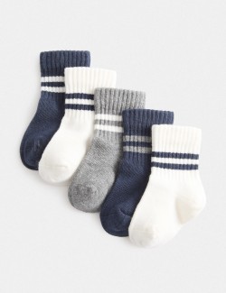 5 Pack Cotton Rich Sports Baby Socks