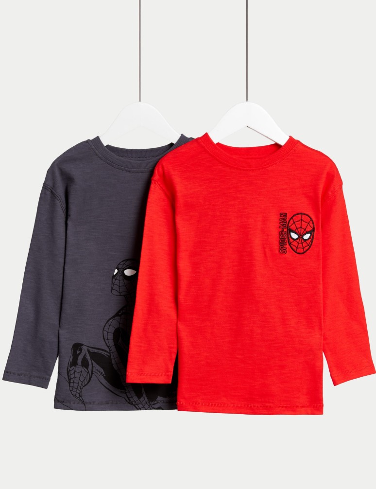 2pk Pure Cotton Spider-Man™ Tops (2-8 Yrs)