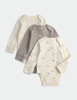 3 Pack Cotton Rich Dino Bodysuits (7lbs - 3 Yrs)