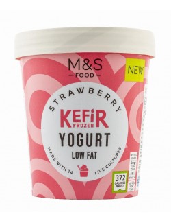 Mražený jogurtový krém s jahodami a živými bakteriálními kulturami, se sníženým obsahem tuku