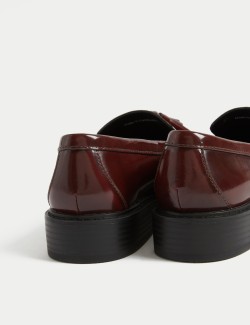 Leather Chunky Tassel Flat Loafers