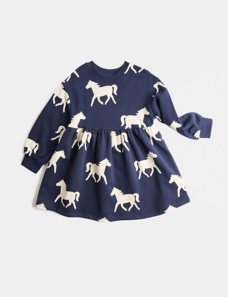 Cotton Rich Horse Sweat Dress (2-8 Yrs)