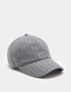 Wool Blend Pinstripe Baseball Cap