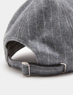 Wool Blend Pinstripe Baseball Cap