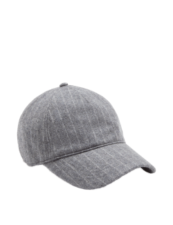 Wool Blend Pinstripe Baseball Cap