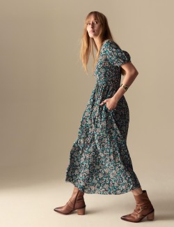 Paisley V-Neck Midaxi Tea Dress