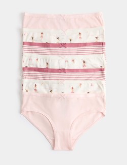 7 Pack Cotton With Stretch Ballerina Knickers (18 Mths - 10 Yrs)