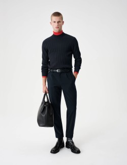 Wool Blend Suit Trousers